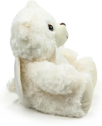 Vista 2 de Plushland Oso de peluche color crema de peluche – Ángel - Oso de peluche para niños y adultos 11 pulgadas