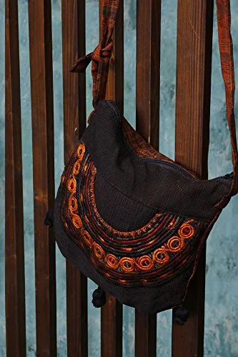 Vista 2 de Brown Guatemalan Embroidered Shoulder Bag