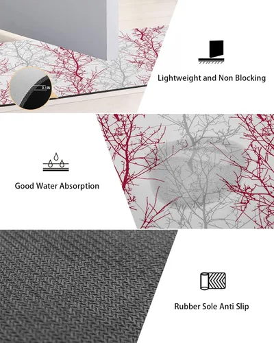 Vista 2 de Tapete de baño gris degradado para bañera, antideslizante, de secado rápido y absorbente, tierra de diatomeas, cocina, ducha, fregadero, lavable