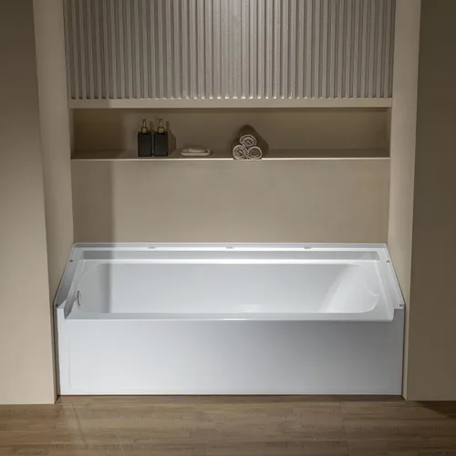 Vista 28 de WOODBRIDGE Bañera rectangular de acrílico de 60 pulgadas en blanco con drenaje derecho, drenaje desplegable de níquel cepillado incluido BA6030R