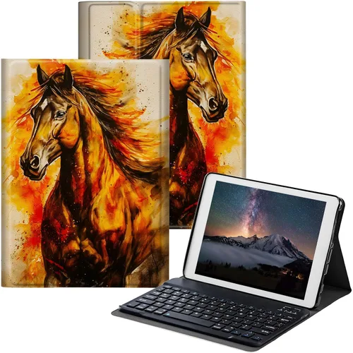 Vista 23 de Funda para Samsung Galaxy Tab S6 Lite 2022/2020 con teclado inalámbrico desmontable y soporte ajustable para proteger la tableta para Samsung Galaxy