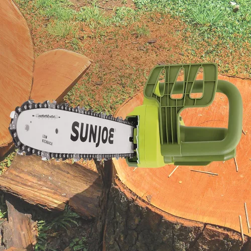 Vista 7 de Sun Joe SWJ599E-P2 Tree Limb Master - Motosierra eléctrica de mano, 14 pulgadas, 9 amperios, retroceso bajo