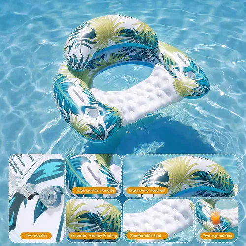 Vista 10 de OKSUWATER Paquete de 3 flotadores de piscina para adultos, multicolor