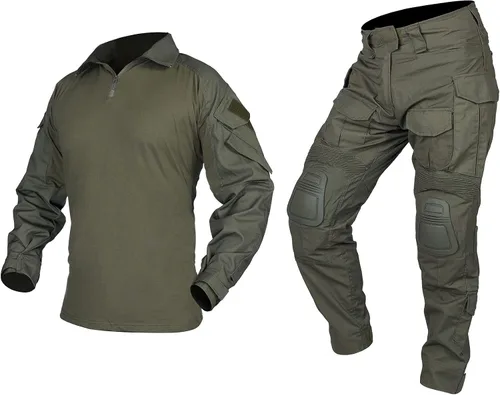 Vista 10 de IDOGEAR Conjunto de uniformes de combate G3 para hombre con rodilleras y coderas, ropa de camuflaje