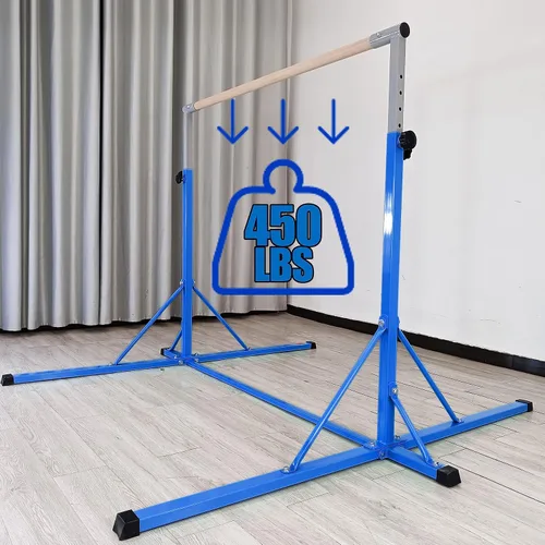 Vista 5 de Gymnastics Bar, 5'10” Base length 45" to 71" Adjustable Horizontal Bar for Serious Training, 500 LBS Capacity, Professional Home Gym Equipment with