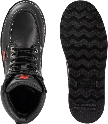 Vista 4 de SUREWAY Mens Heavy Duty Soft/Composite/Steel Toe Work Boots for Men-Comfortable,GoodyearWelt,Full Grain Leather,6 in Wedge Moc Toe Construction