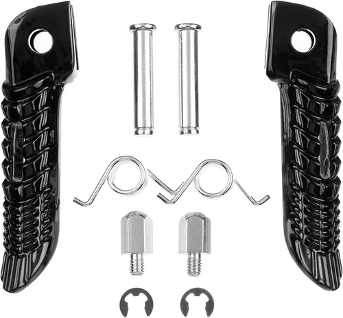Vista 6 de Reposapiés delanteros para pedales para Suzuki GSXR600 GSXR750 GSXR1000 de 2001-2022 (Reposapiés delanteros - Negro)