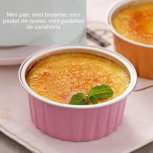 Vista 6 de Mini tazas de papel de aluminio para hornear cupcakes con tapas (40 piezas, 5 oz), forros redondos de papel de aluminio para cupcakes, moldes