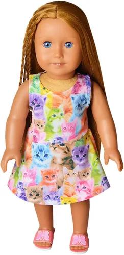 Vista 5 de Girls&Doll - Vestidos sin mangas unicornio ropa para muñecas de 18 pulgadas