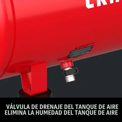 Vista 4 de CRAFTSMAN Compresor de aire de 8 galones sin aceite 1,8 HP presión máxima de 150 PSI tanque horizontal portátil