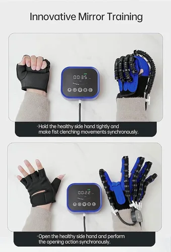 Vista 6 de Guantes de robot de rehabilitación, guantes de robot de rehabilitación para ambas manos, con carga USB y ajuste de fuerza