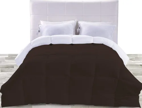 Vista 6 de BedDecor Edredón reversible de microfibra de alta calidad de 400 GSM, relleno de microfibra de 15.16 oz/m², 600 hilos, 100% algodón egipcio sólido