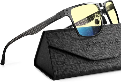 Vista 11 de ANYLUV Blue Light Glasses Men, Carbon Fiber Working Blue Light Blocking Glasses Relieve Eyestrain for Men Women
