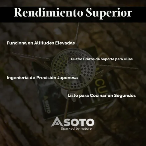 Vista 3 de SOTO Estufa Amicus con o sin estufa de camping encendedor, superior en condiciones de viento, resistente a los golpes y bajo costo con estufa