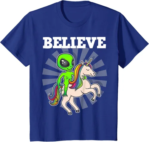 Vista 63 de Believe Space Alien Riding Unicorn - Camiseta de regalo divertida, Negro, S