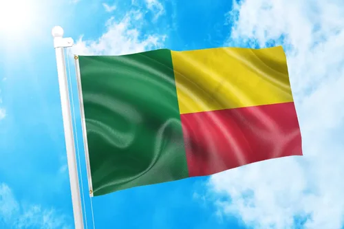 Vista 2 de DMSE - Bandera nacional beninesa beninesa de la República de África Occidental, 2 x 3 pies, 100 % poliéster, 100 % poliéster, resistente a los rayos