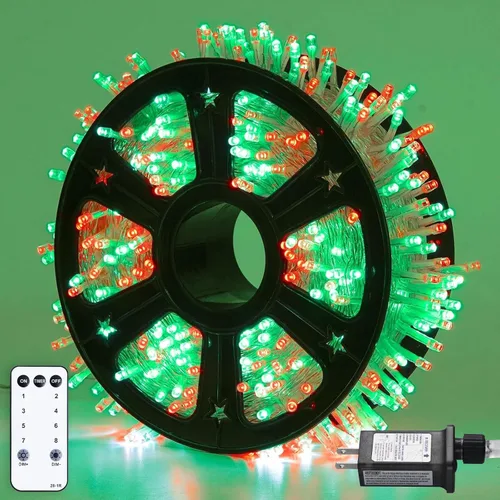 Vista 21 de JMEXSUSS - Tira de 100 luces led para interiores, 8 modos, enchufables, parpadeantes, 33 pies, luces navideñas para exteriores, a prueba de agua