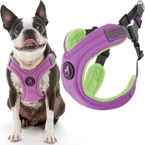 Vista 13 de Arnés de goma espuma con memoria Gooby Escape Free - Azul, pequeño - Arnés para perros sin tirón, de entrada fácil, con ajuste de cuatro puntos