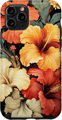 Vista 29 de Hawaiian Tropical Design Yellow Red Hibiscus Plumeria Case for iPhone 17