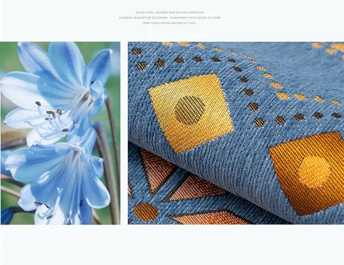 Vista 3 de Fundas de sofá individuales para silla, color azul oscuro, estilo bohemio, patrón geométrico de flores, fundas protectoras de sofá para perros