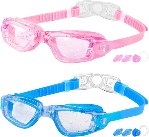 Vista 7 de COOLOO - Gafas de natación para niños, paquetes de 2 gafas de natación para niños y niñas de 4 a 16 años