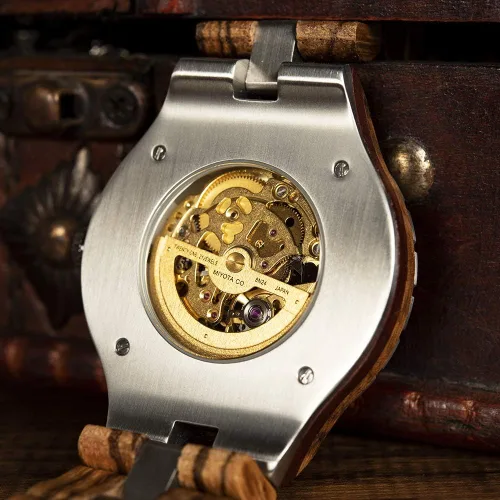 Vista 3 de BOBO BIRD Reloj mecánico automático de madera para hombre de diseño de marca de lujo multifunción de negocios de lujo para hombres