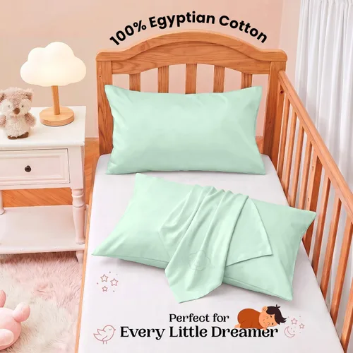 Vista 2 de COTTON STICH Juego de 2 fundas de almohada para niños pequeños, mini fundas de almohada de algodón de 600 hilos, fundas de almohada suaves y ligeras