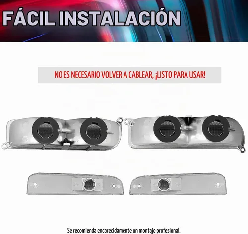 Vista 3 de ECOTRIC Luces de esquina + luces de señal compatibles con Jeep Cherokee XJ 1997-2001 solo luces de esquina transparentes y luces de señal