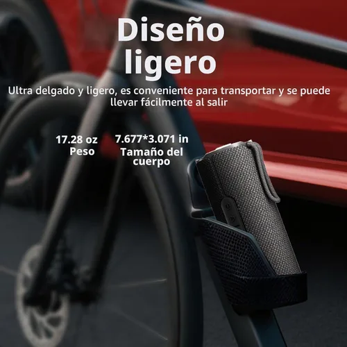 Vista 5 de COOPERS Altavoz Bluetooth portátil, altavoz Bluetooth inalámbrico, altavoces impermeables IPX5 con luces RGB, graves profundos de sonido estéreo