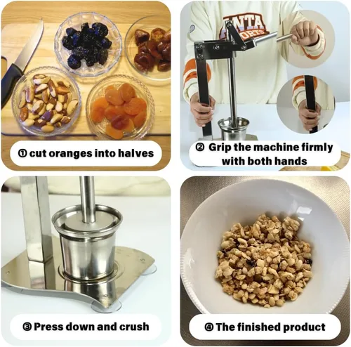 Vista 3 de Exprimidor manual de limón y frutas de acero inoxidable resistente, prensador de cítricos rápido y eficiente para uso en cocina
