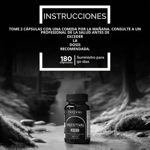 Vista 6 de Fórmula digestiva 5 en 1 para la salud intestinal: probióticos, prebióticos, enzimas, curación intestinal y alivio de la hinchazón con 53