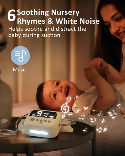 Vista 3 de HEYVALUE Aspirador Nasal para Bebé, Ventosa Nasal de Grado Hospitalario con 9 Niveles de Succión, Luz Nocturna y Función Tranquilizante de Canciones