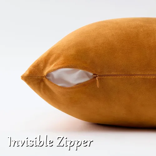 Vista 14 de GIGIZAZA Juego de 2 fundas de almohada doradas de terciopelo de 20 x 20 pulgadas para sofá Almohadas para sofá, tela texturizada suave de 9.88