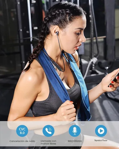 Vista 5 de Auriculares inalámbricos NANAMI, auriculares Bluetooth actualizados, resistencia al agua IPX7, auriculares intrauditivos con micrófono, banda