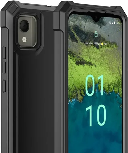 Vista 3 de Nokia C110 - Funda con protector de pantalla, protección de cuerpo completo, resistente a prueba de golpes, para Nokia C110 N156DL, color negro