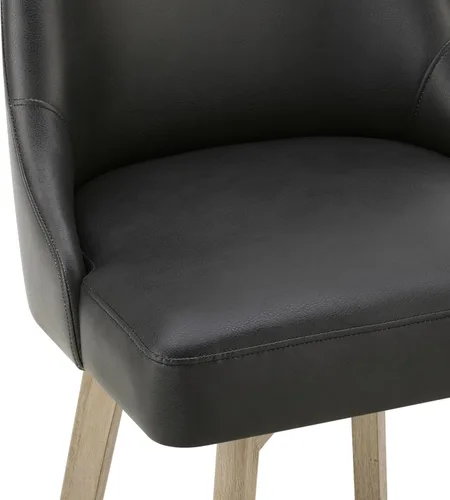 Vista 9 de Juego de 2 taburetes de bar de altura de mostrador, modernos taburetes de bar giratorios con respaldo y patas de madera, sillas de bar tapizadas