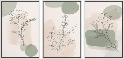Vista 14 de MUDECOR Lienzo enmarcado para pared, juego de arte de ramo de flores de vida muerta de Marie Frosch, naturaleza, desierto, ilustración, arte