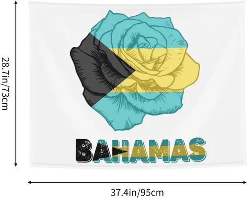 Vista 7 de Póster de tapiz con diseño de bandera de las Bahamas de 29 x 37 pulgadas, decoración del hogar, para colgar en la pared, decoración de fondo