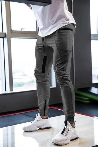 Vista 3 de MAIKANONG Pantalones deportivos para hombre, pantalones cónicos, informales, para entrenamiento, gimnasio, entrenamiento, pantalones ajustados
