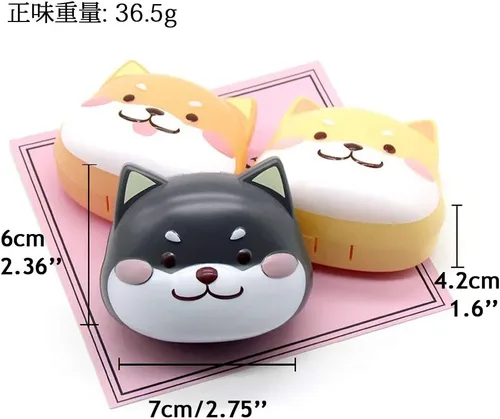 Vista 5 de Rain House Paquete de 2 bonitas fundas para lentes de contacto, caja de almacenamiento para lentes de contacto Shiba Inu, soporte portátil