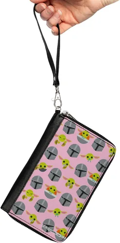 Vista 2 de Buckle-Down Cartera rectangular con cremallera de poliuretano para mujer, Star Wars The Child, 7.5"x4.5", Star Wars el niño, Buckle-down Cartera