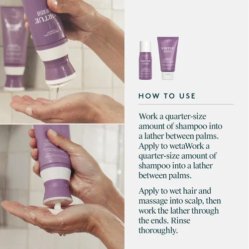Vista 5 de Virtue Flourish - Juego de champú y acondicionador para cabello fino o adelgazante, producto de crecimiento del cabello sin sulfato, tamaño de viaje