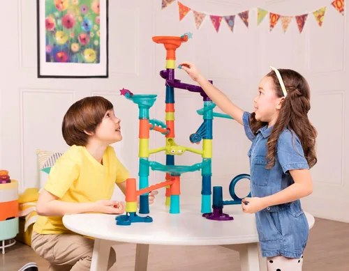 Vista 2 de B. toys Marble-Palooza Marble Run, juego grande de 38 piezas STEM Tracks
