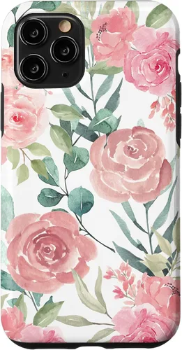 Vista 27 de iPhone 16 Pastel Pink Flower Print - Watercolor Floral Petals Blossom Case