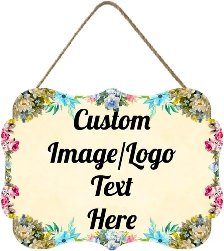 Vista 30 de Letrero de bienvenida de madera personalizado para puerta delantera, letrero personalizado para el hogar, decoración de puerta con imagen/texto COL-7