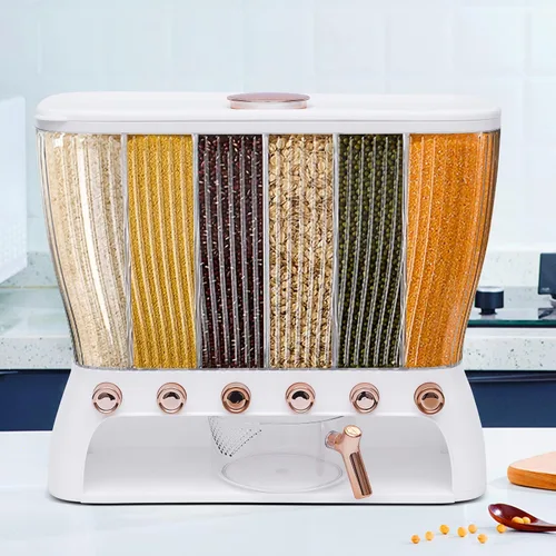 Vista 9 de Recipientes de alimentos de plástico con tapa y temporizador, contenedores de almacenamiento de alimentos herméticos para cocina, con taza medidora