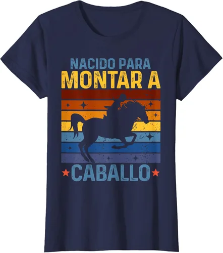 Vista 16 de Horse Rider Equestrian Riding Nacido Camiseta Para Montar A Caballo Negro