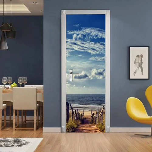 Vista 104 de Calcomanías 3D para puerta, murales para despegar y pegar, papel tapiz de caballo, calcomanías autoadhesivas extraíbles de PVC, impermeable, póster