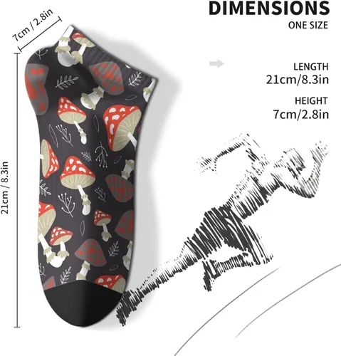 Vista 4 de devor Crew Socks Short for Men's Socks Short Socks Trendy Mushrooms Funny Mushrooms Magic Mushrooms Plant Forest Sock