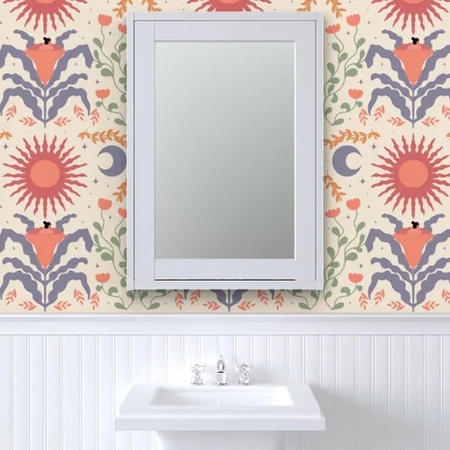 Vista 9 de Muestra de papel tapiz extraíble – Estrella moderna abstracta Sol Luna Geométrico Boho Celestial Personalizado Papel pintado pre-pegado por
